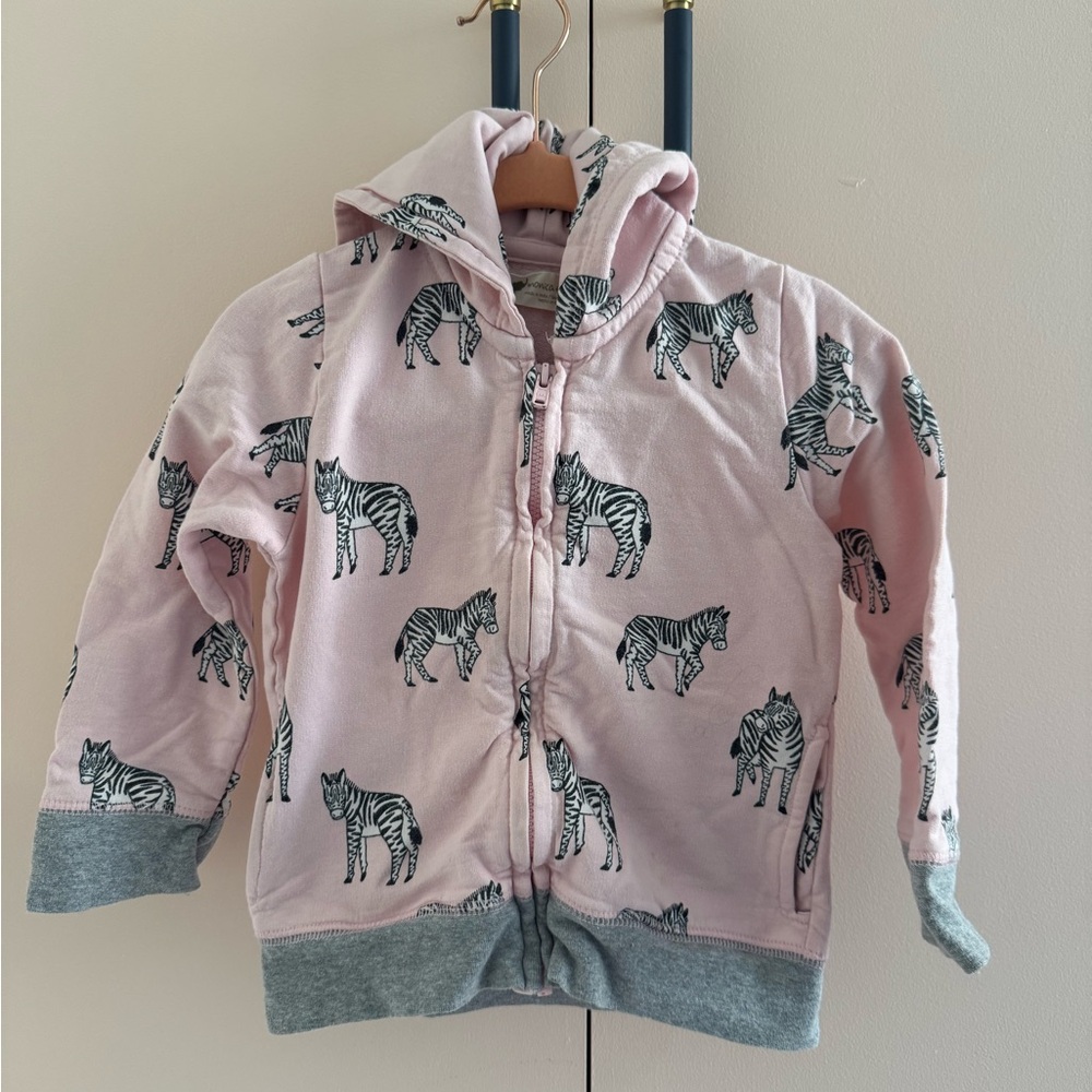 Charming Pink Zebra Kids Hoodie